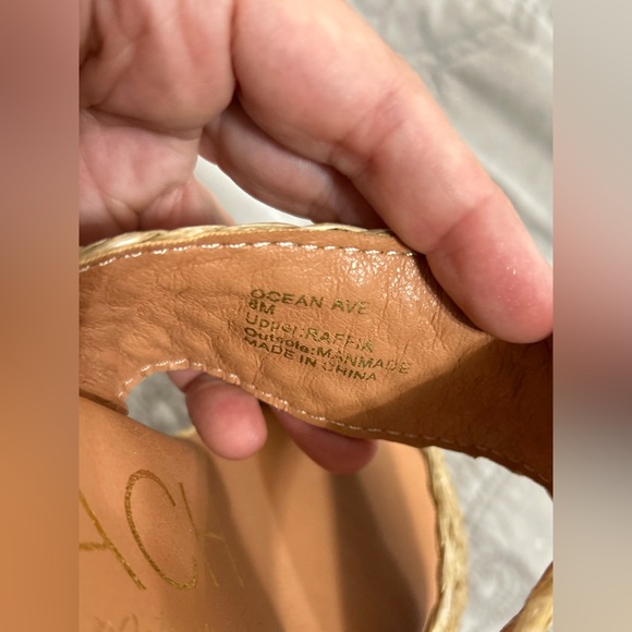 NWOT Beach by Matisse Ocean Ave Raffia Platform Sandals Slides Size 8 - Picture 9 of 12